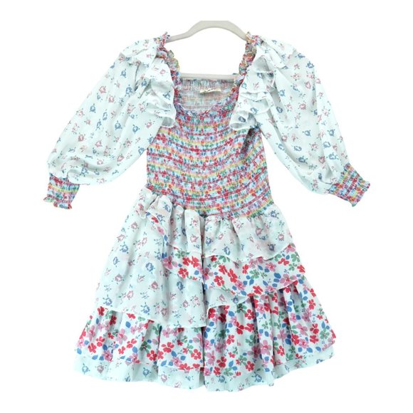 Yvonne & Love Girls Abstract Print Long Straight DRESS‎ Floral Print Size (8-10) - Picture 1 of 6